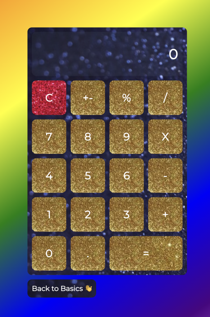Calculator project with Pride themed toggle