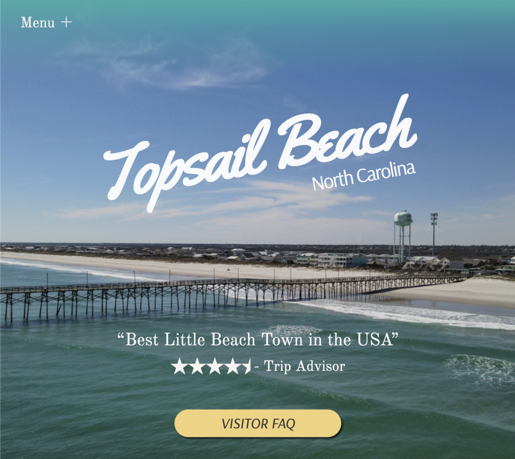 Topsail Beach website project home page.