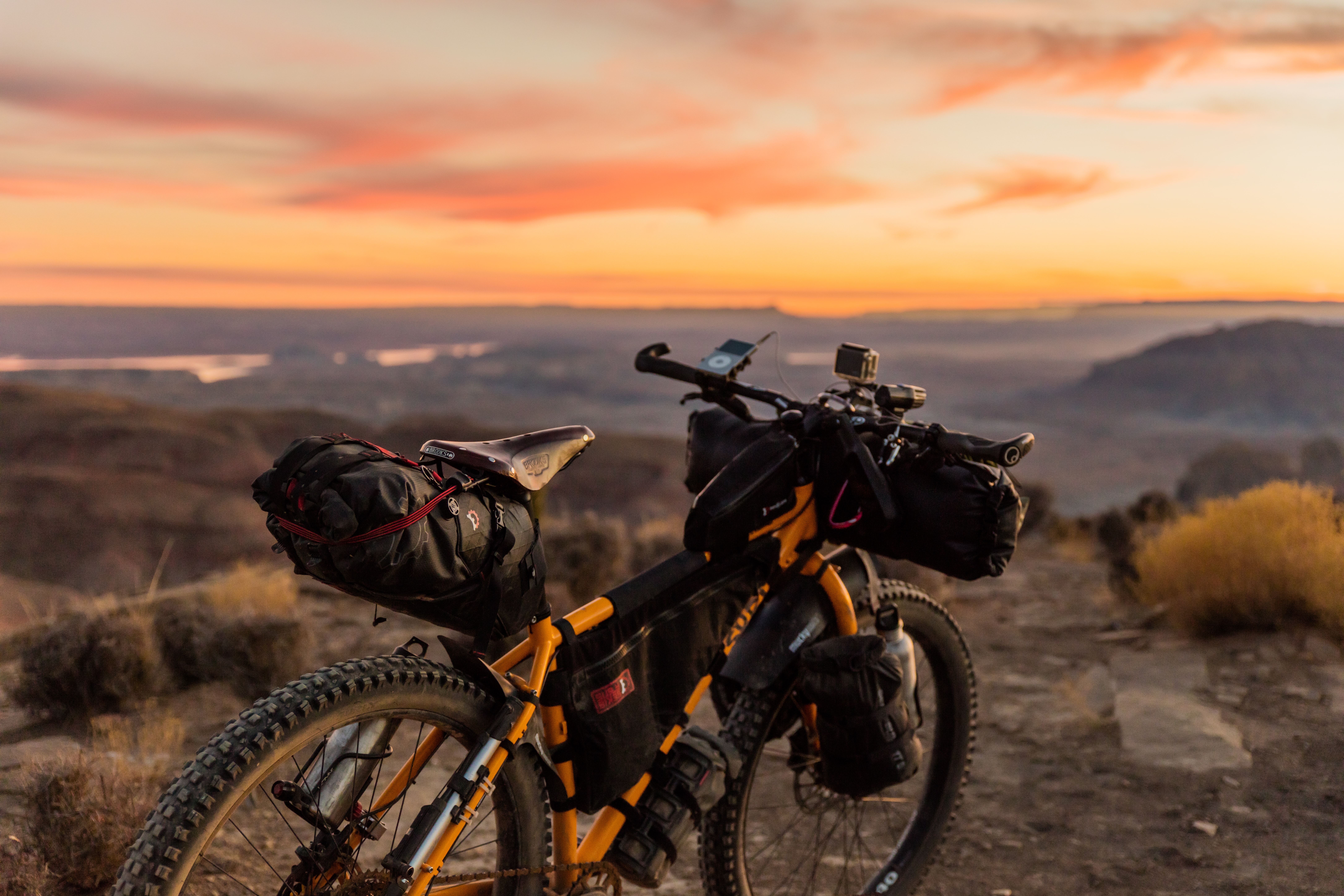 a mountain bike on a hill