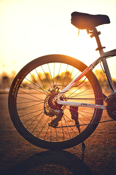 Close Up of a Bicycle Wheel