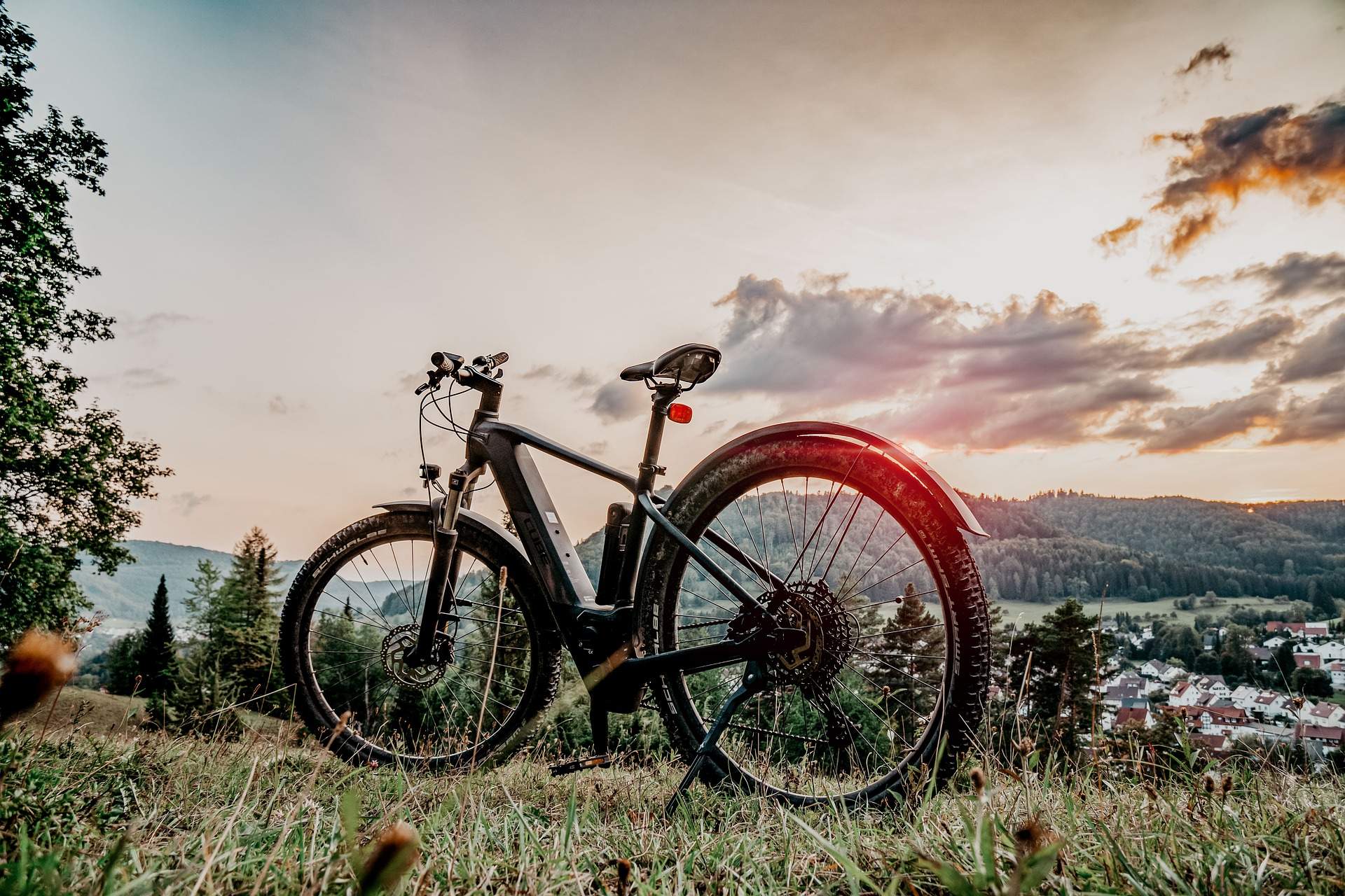 a bike on edge of hill