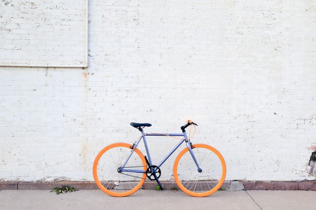 bike on white wall