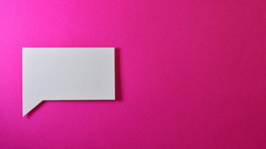 white chat on pink background