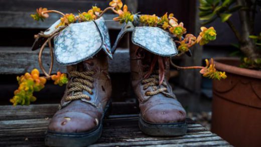boot with flowers inside