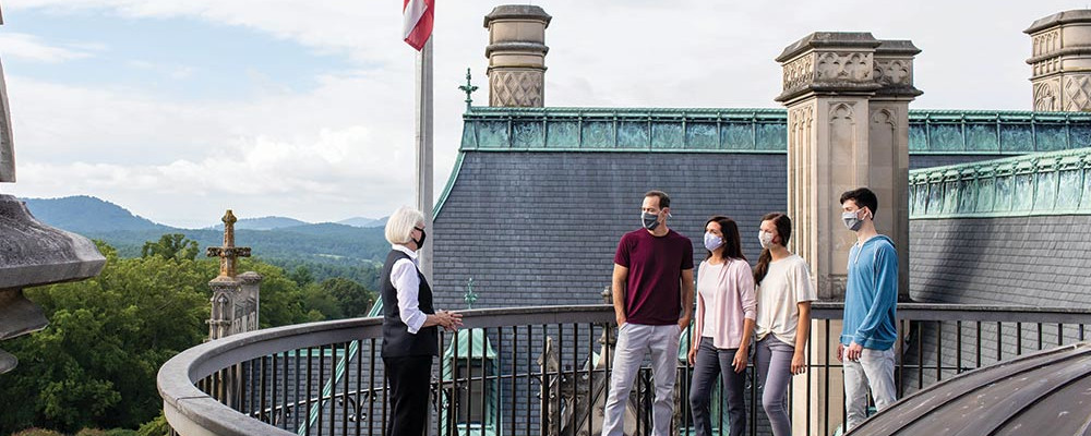 Visitors on Biltmore House roof