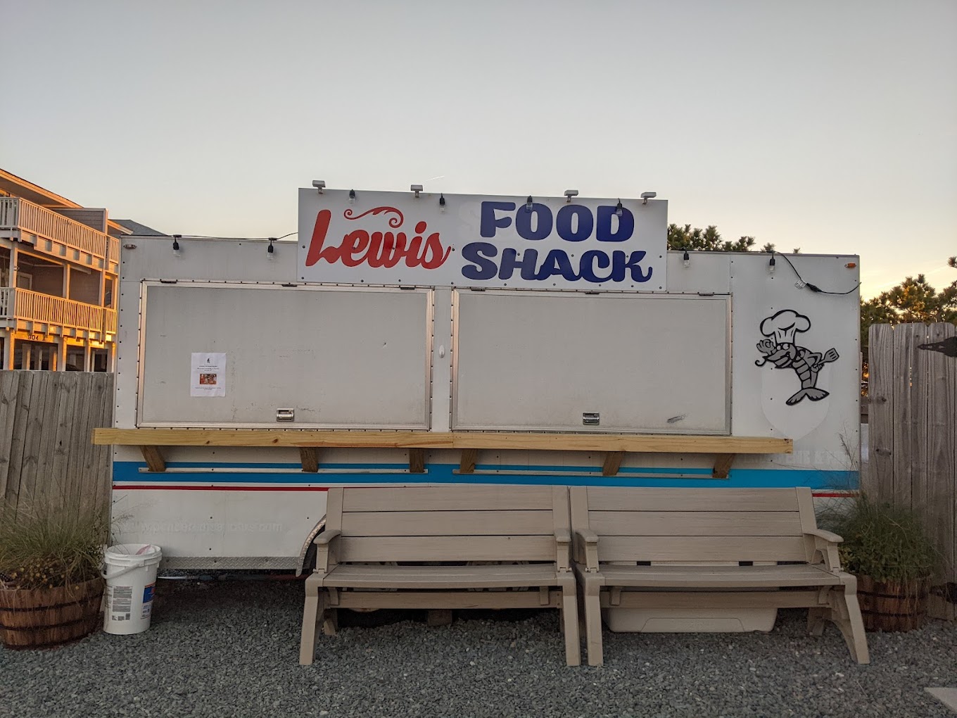 Image of a Lewis Seafood Sign