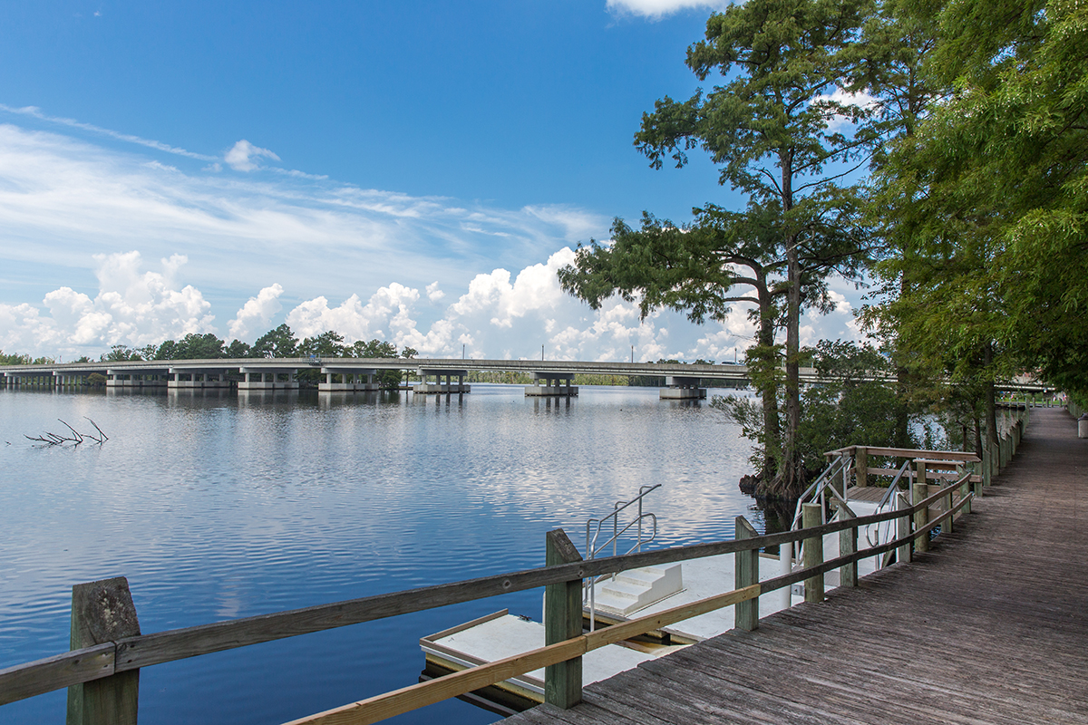 The Highway 64 bridge crosses the Scuppernong River in Columbia.