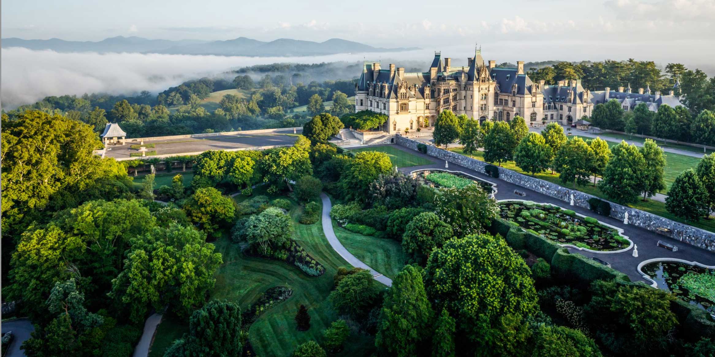 Outside view of the Biltmore House in Ashboro, North Carolina