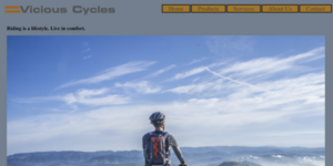Landing page for a cycle shop project