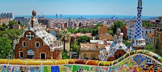 a colorful picture of big church in Barcelona city