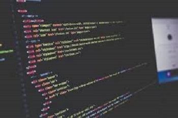 a black screen with HTML code