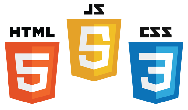 Icons representing HTML5, JavaScript, and CSS3