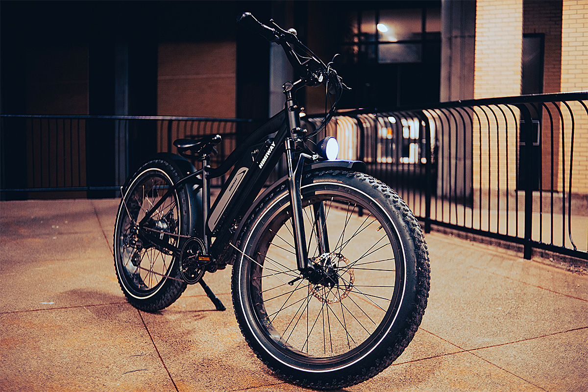 electric bicycle on a concrete pavement