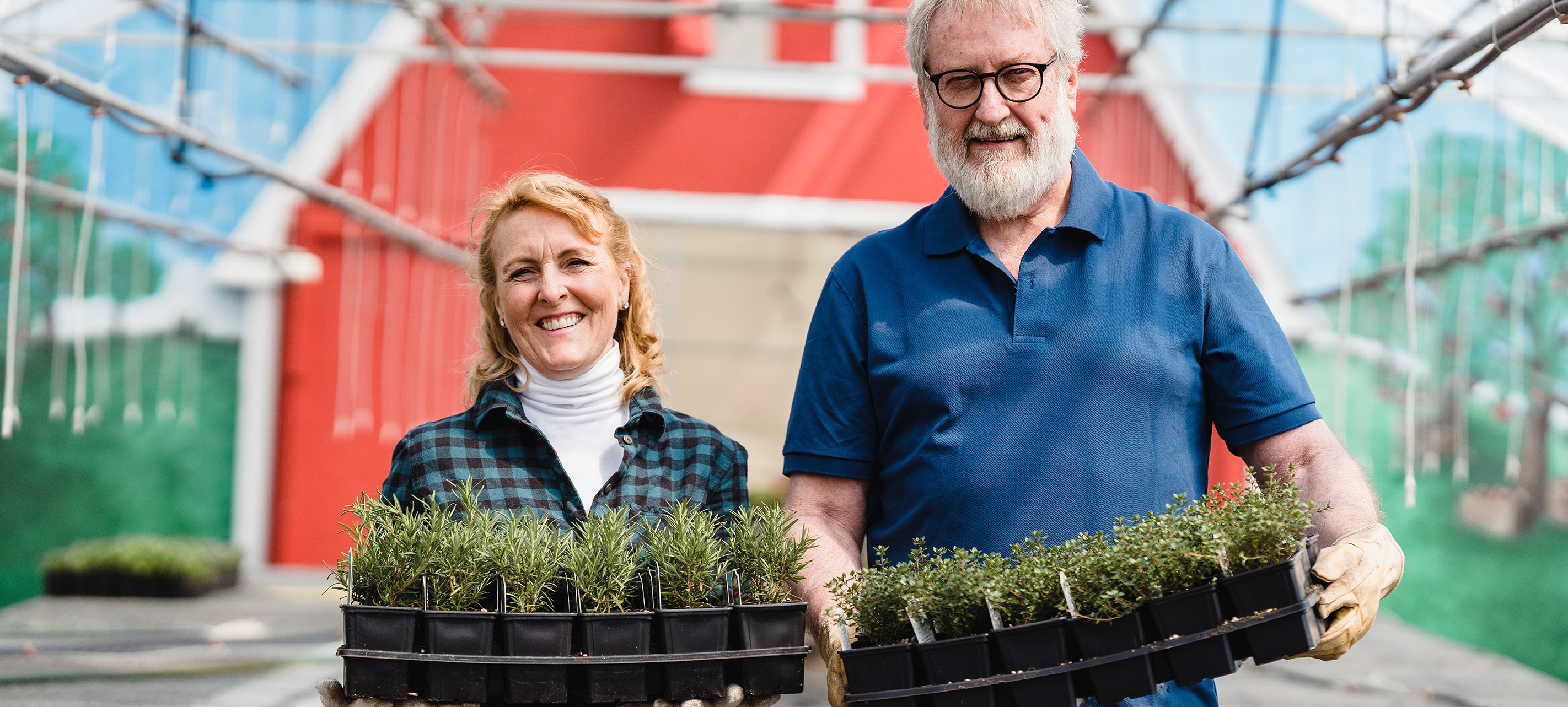 Sprout & Grow founders in their organic garden