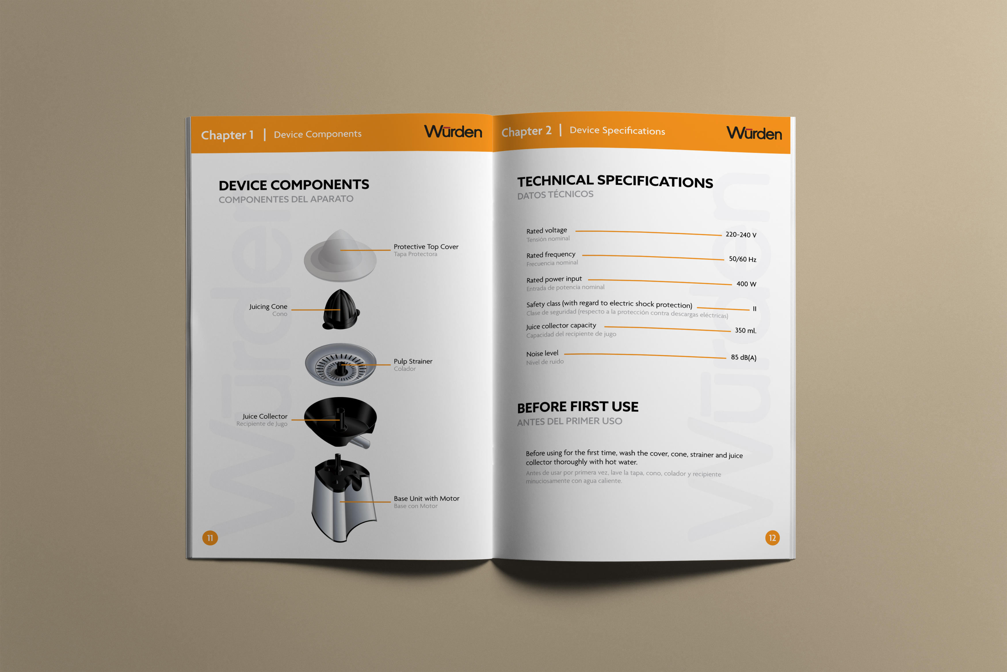 Würden Juicer User Manual Spread