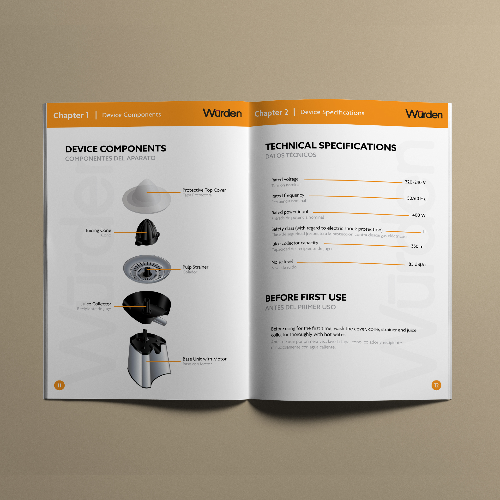 Würden Juicer User Manual Spread